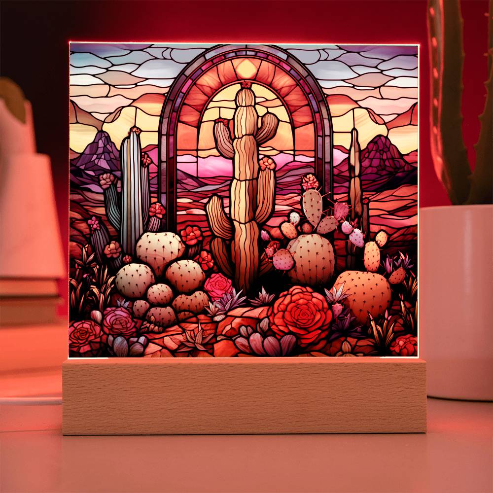 Desert Stained Glass Sqaure Acrylic 4