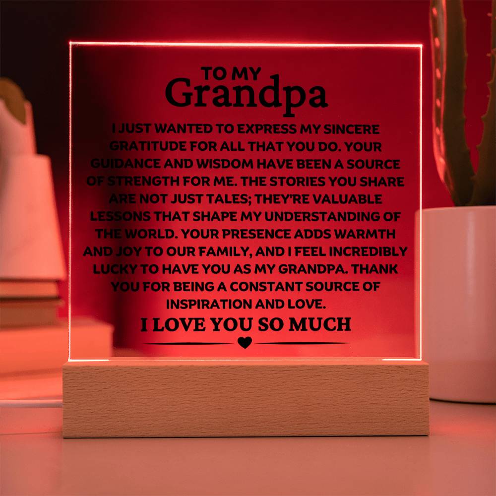 Best Seller - Grandpa Sqaure Acrylic Gift