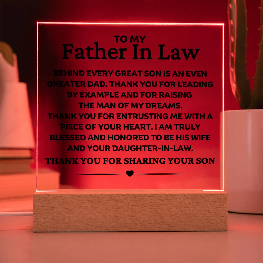 Best Seller - Father In Law Sqaure Acrylic Gift