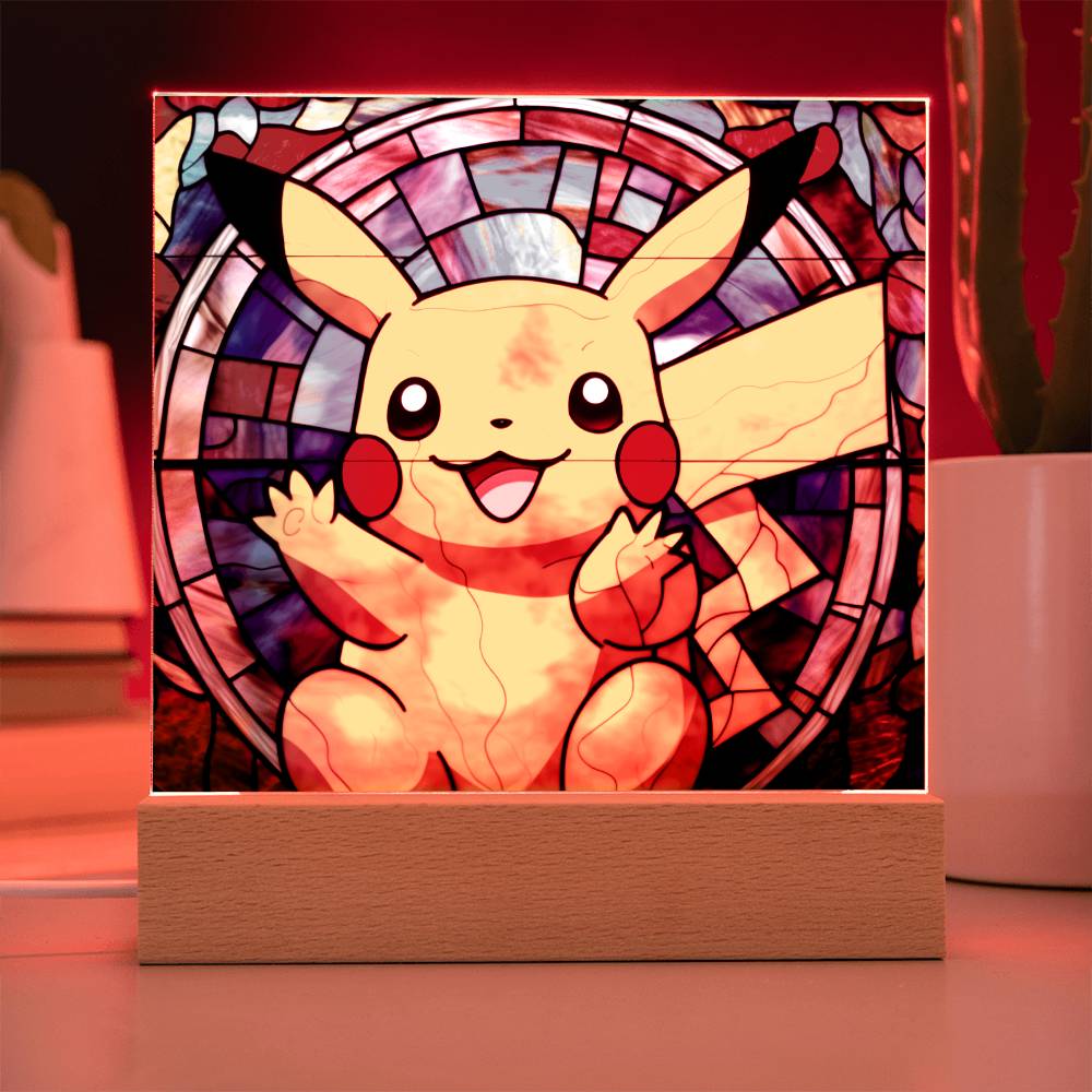 Pokemon Faux Stained Glass Acrylic Plaque Sqaure