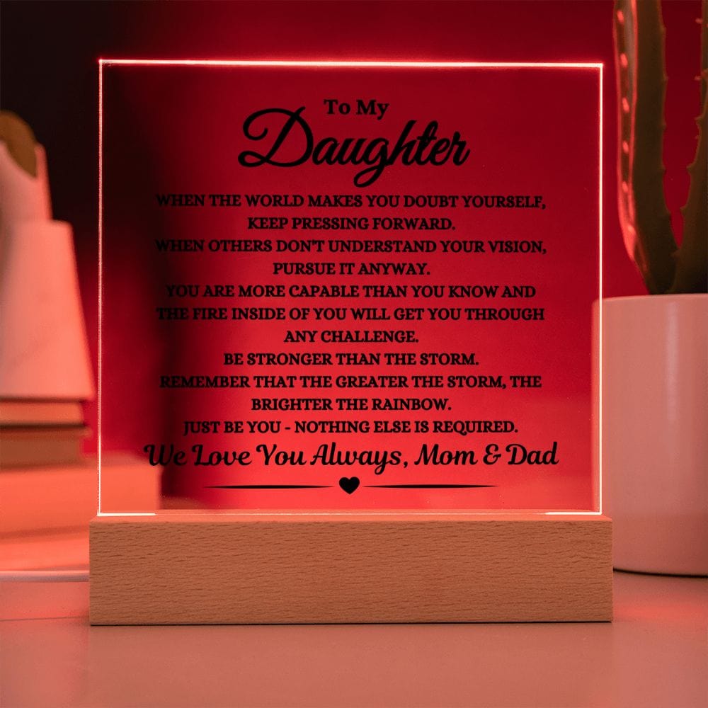 Gift For Daughter"JUST BE YOU" Acrylic Plaque: An Unforgettable and Exclusive Keepsake