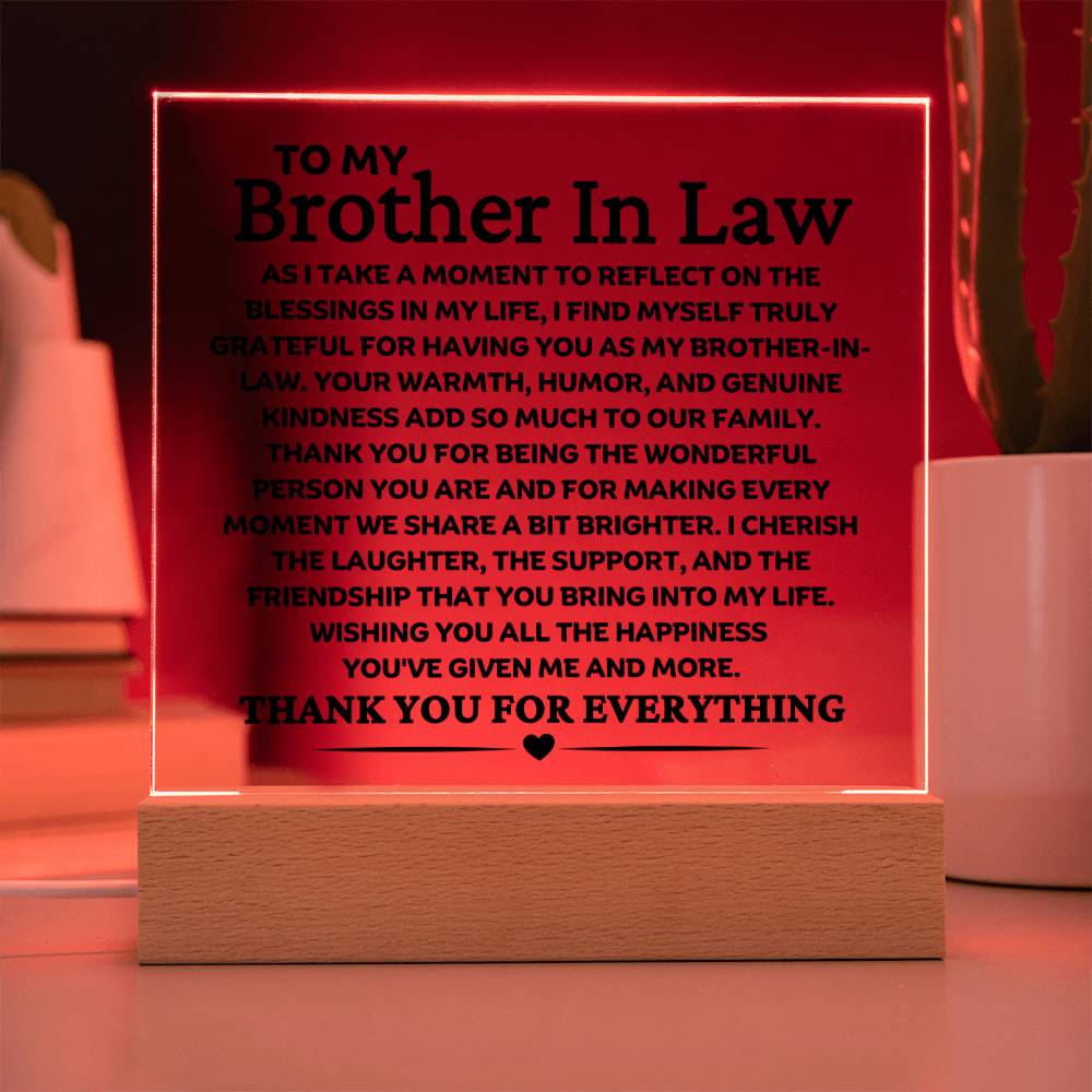 Best Seller - Brother In Law Sqaure Acrylic Gift