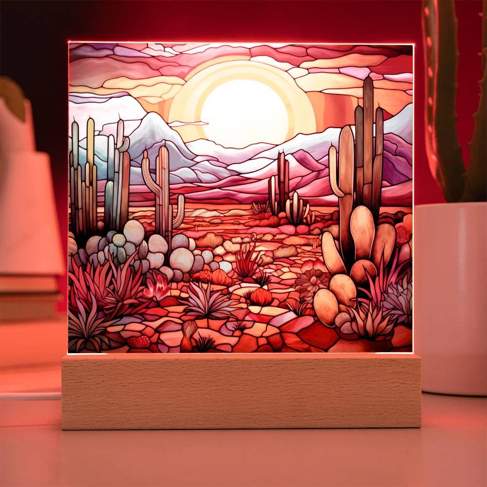 Desert Stained Glass Sqaure Acrylic 2