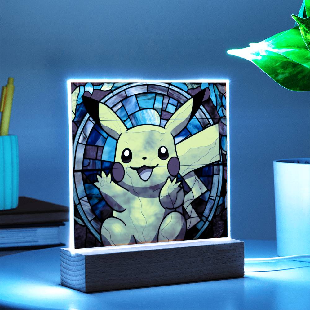 Pokemon Faux Stained Glass Acrylic Plaque Sqaure