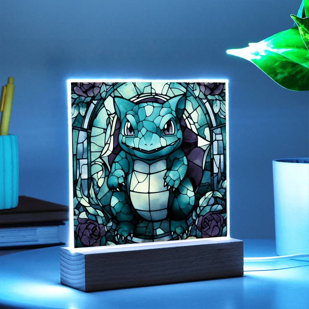 Bulbasaur Faux Stained Glass Acrylic Plaque Sqaure