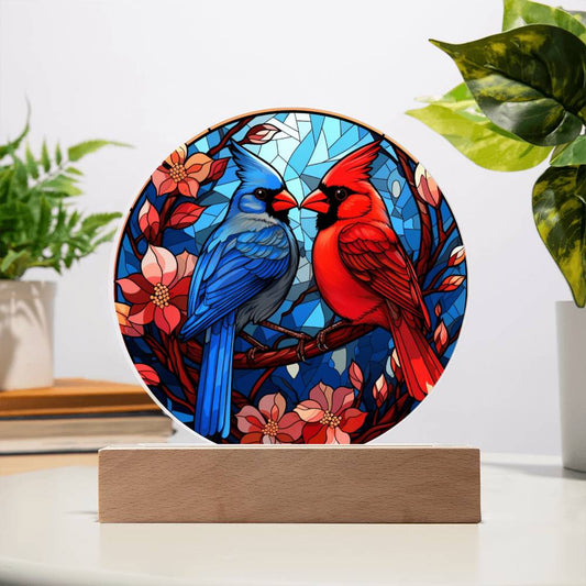 Cardinal Faux Stained Glass, Cardinal Gifts, Bird Lover Gift, Birthday Gift, Christmas Gift for Her, Cardinal Memorial, Memory gift