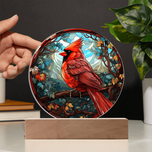 Cardinal Faux Stained Glass, Cardinal Gifts, Bird Lover Gift, Birthday Gift, Christmas Gift for Her, Cardinal Memorial, Memory gift