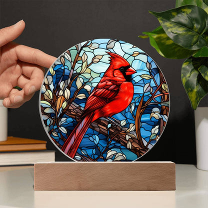 Cardinal Faux Stained Glass, Cardinal Gifts, Bird Lover Gift, Birthday Gift, Christmas Gift for Her, Cardinal Memorial, Memory gift