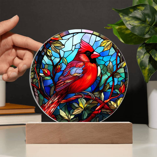 Cardinal Faux Stained Glass, Cardinal Gifts, Bird Lover Gift, Birthday Gift, Christmas Gift for Her, Cardinal Memorial, Memory gift