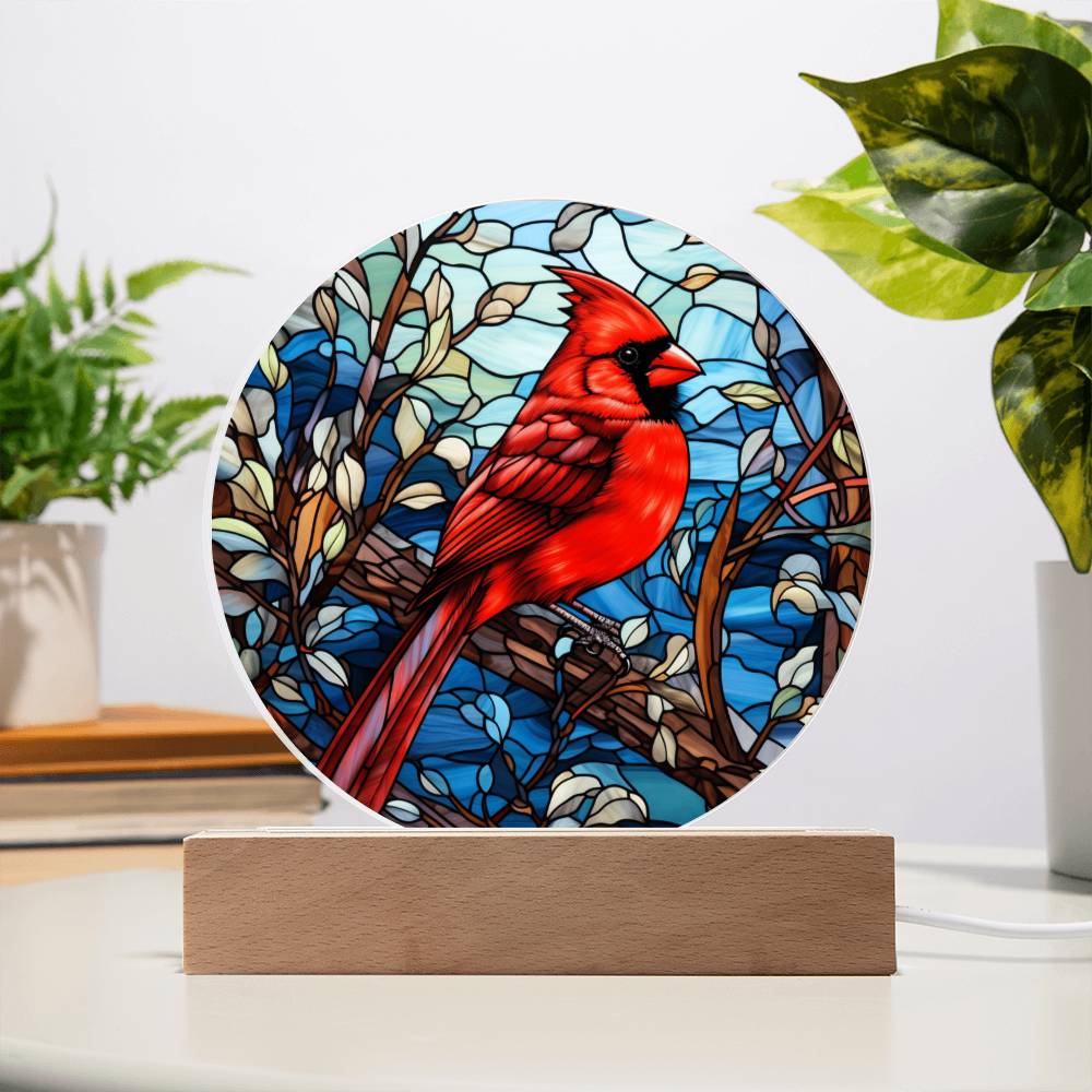 Cardinal Faux Stained Glass, Cardinal Gifts, Bird Lover Gift, Birthday Gift, Christmas Gift for Her, Cardinal Memorial, Memory gift