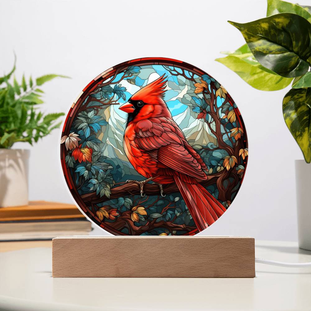 Cardinal Faux Stained Glass, Cardinal Gifts, Bird Lover Gift, Birthday Gift, Christmas Gift for Her, Cardinal Memorial, Memory gift