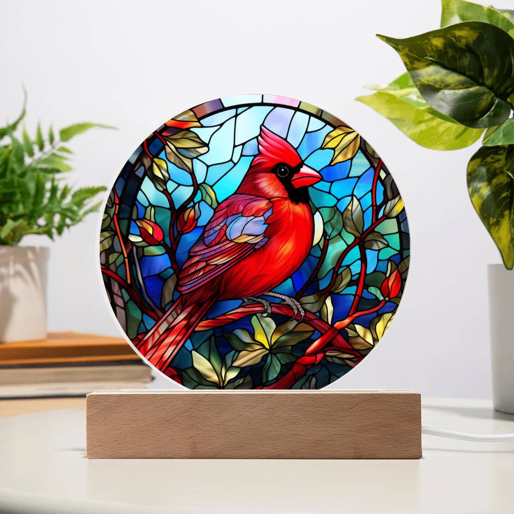 Cardinal Faux Stained Glass, Cardinal Gifts, Bird Lover Gift, Birthday Gift, Christmas Gift for Her, Cardinal Memorial, Memory gift