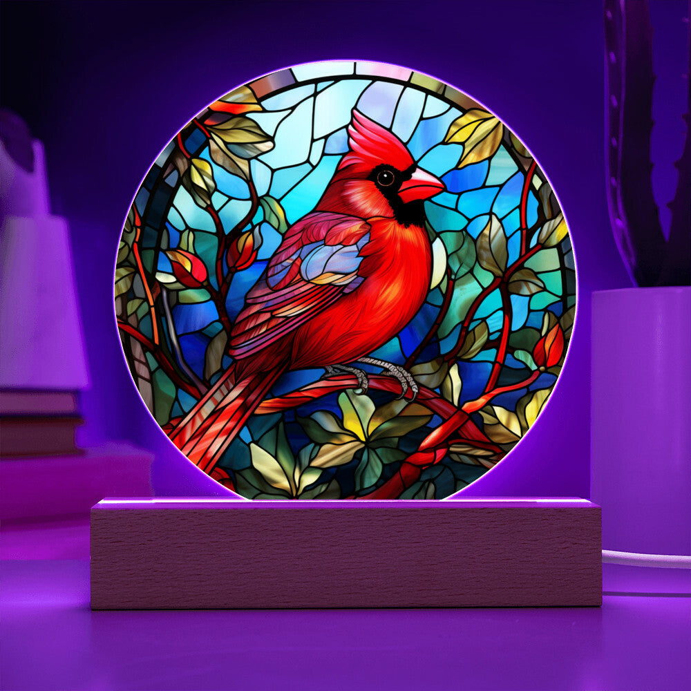 Cardinal Faux Stained Glass, Cardinal Gifts, Bird Lover Gift, Birthday Gift, Christmas Gift for Her, Cardinal Memorial, Memory gift