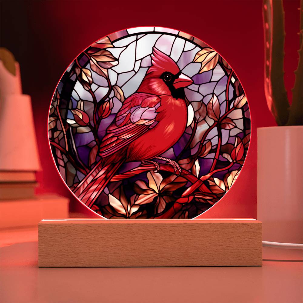 Cardinal Faux Stained Glass, Cardinal Gifts, Bird Lover Gift, Birthday Gift, Christmas Gift for Her, Cardinal Memorial, Memory gift