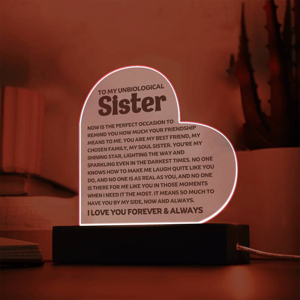 Best Seller - Unbiological Sister Heart Acrylic Gift