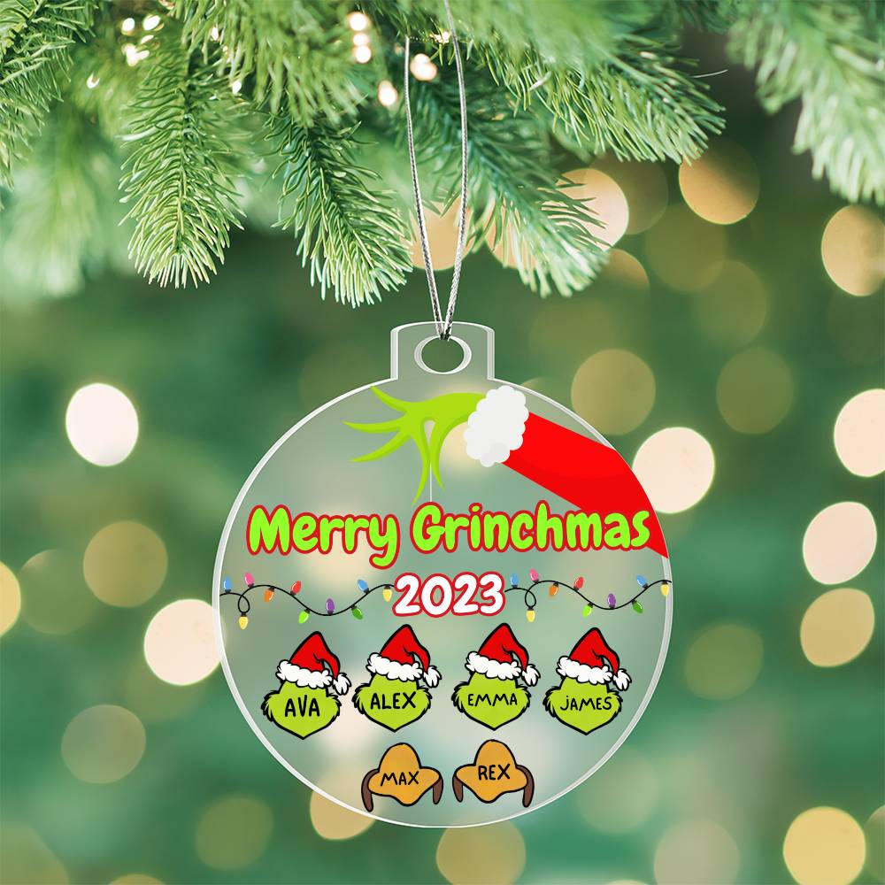 Personalized Family Grinchmas Ornament