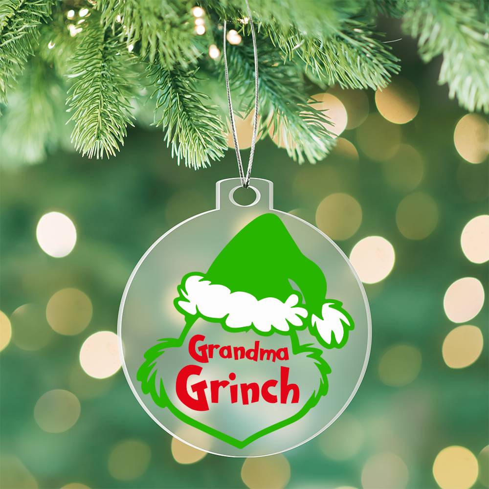 Grandma Grinch Acrylic Ornament