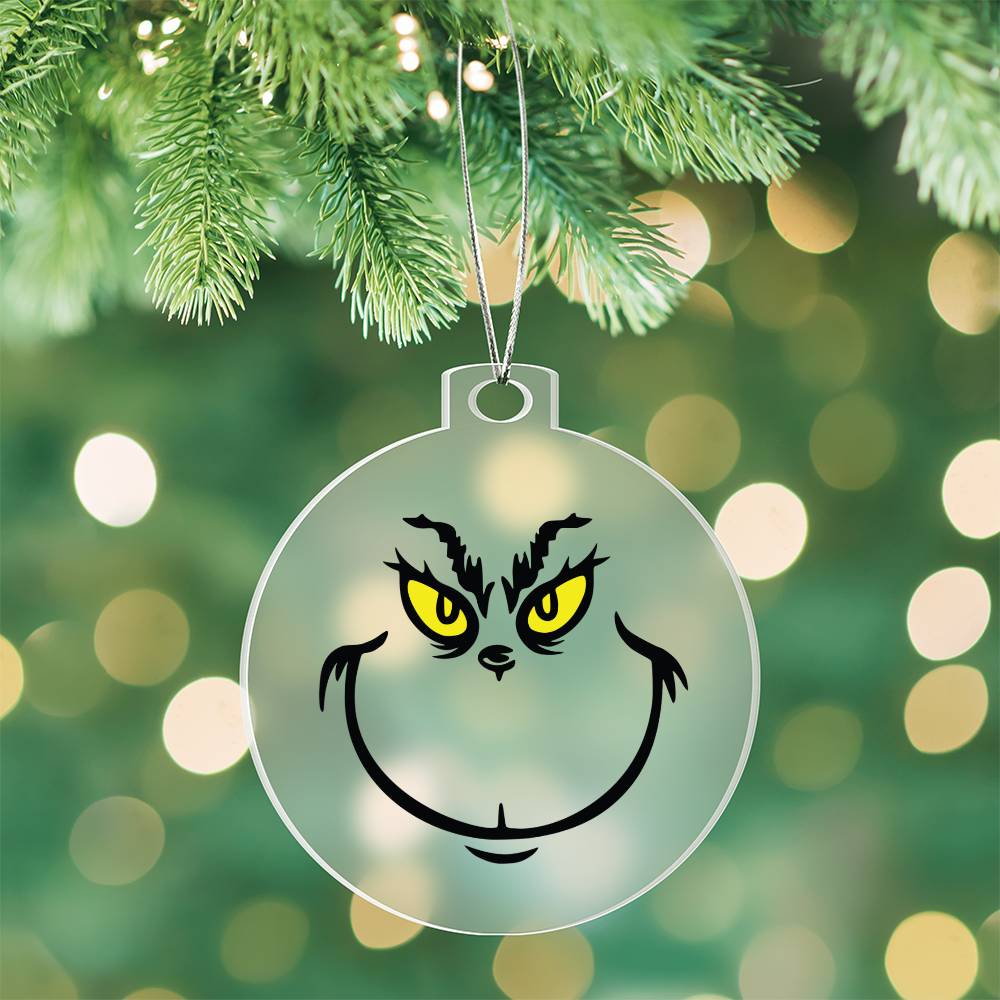 Grinch Face Acrylic Ornament