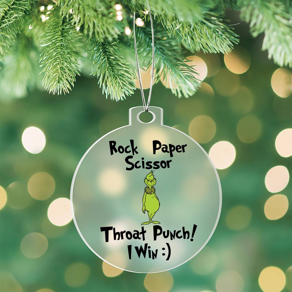 Throat Punch Grinch Acrylic Ornament