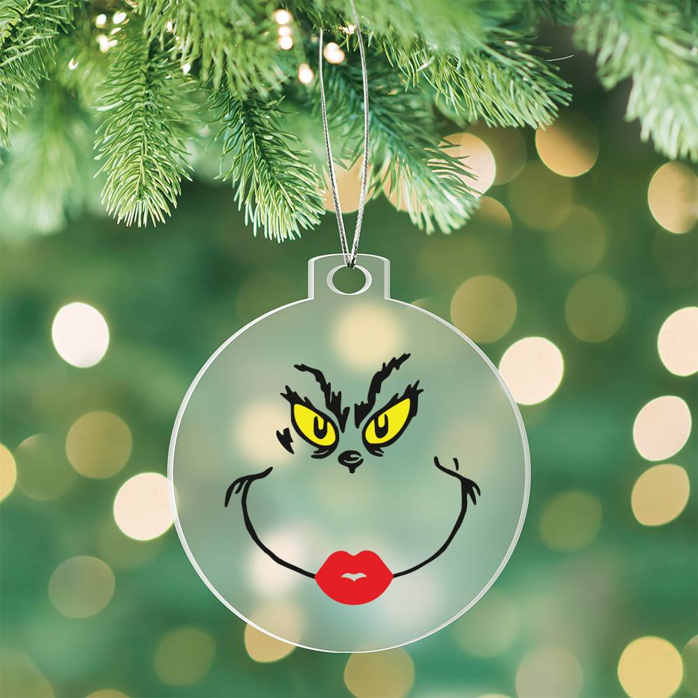 Grinch Face Acrylic Ornament