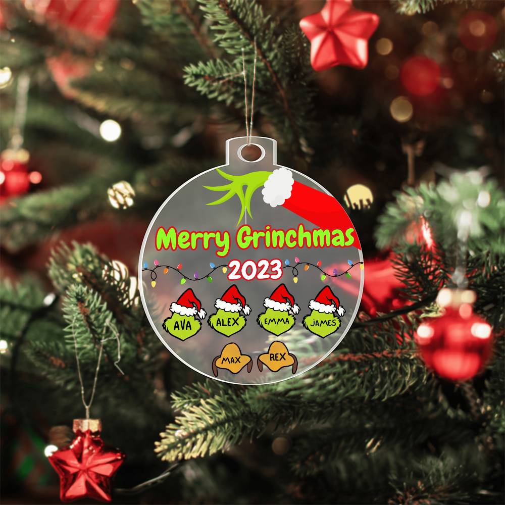 Personalized Family Grinchmas Ornament