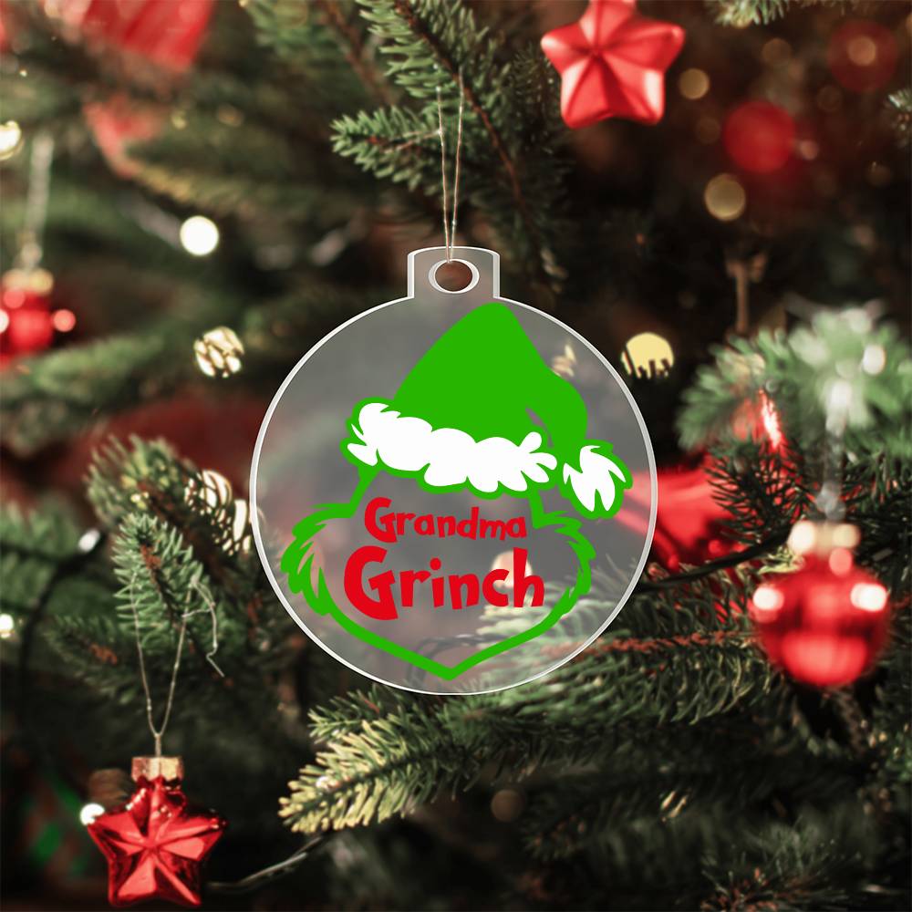 Grandma Grinch Acrylic Ornament