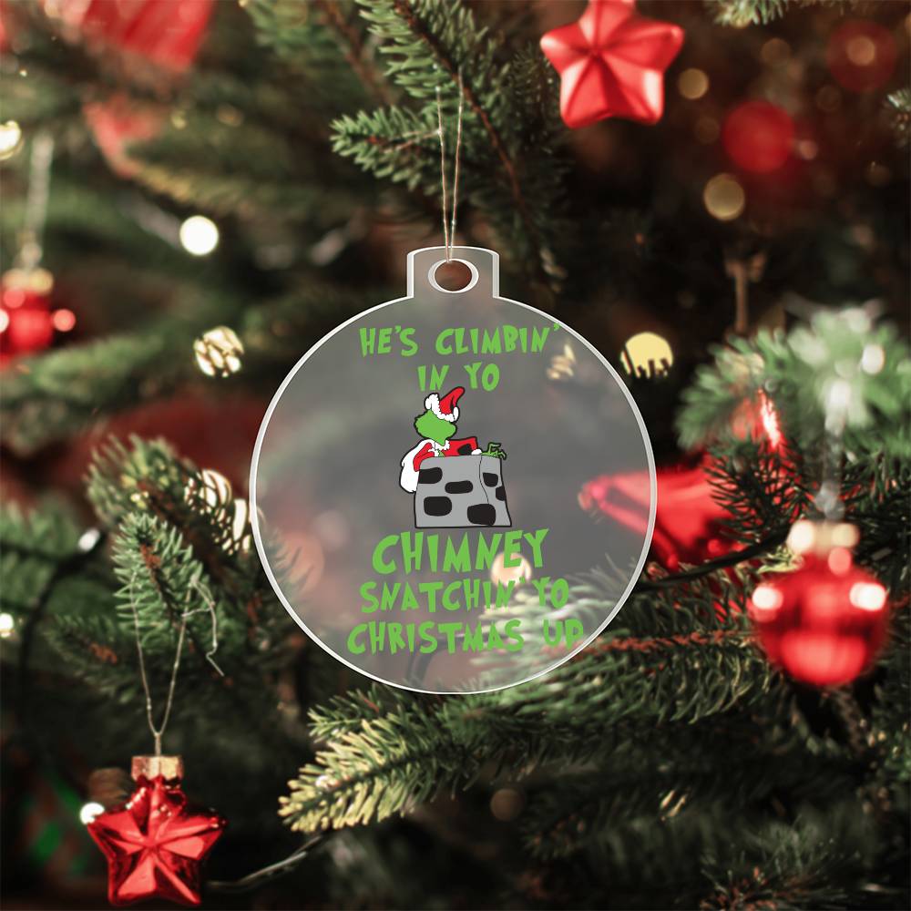 Climbing Grinch Acrylic Ornament