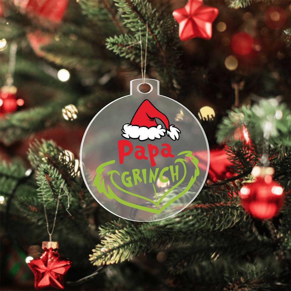 Papa Grinch Acrylic Ornament