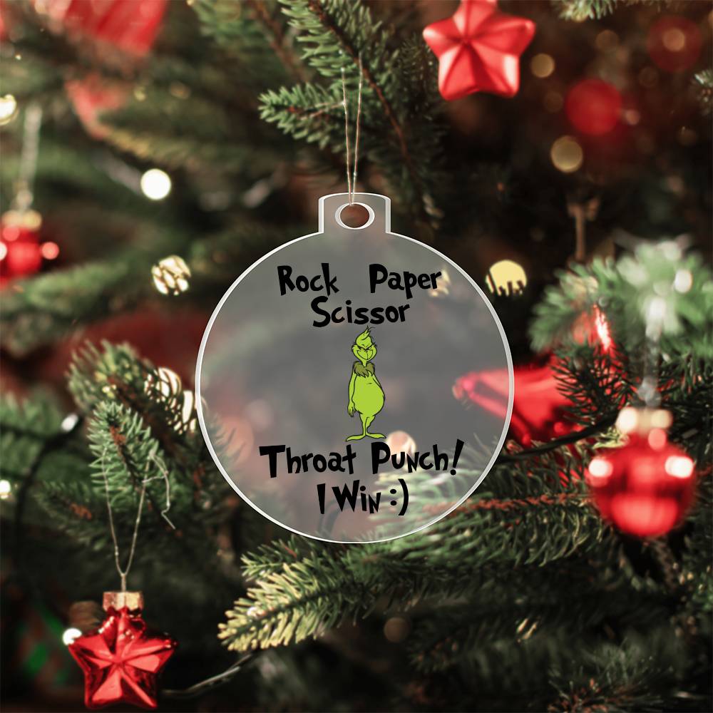 Throat Punch Grinch Acrylic Ornament