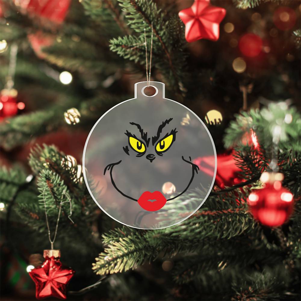 Grinch Face Acrylic Ornament