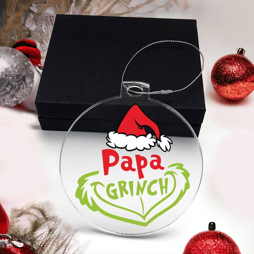 Papa Grinch Acrylic Ornament