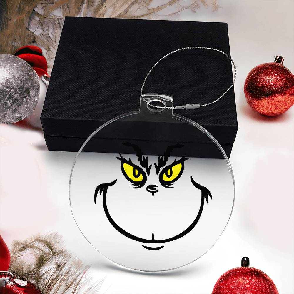 Grinch Face Acrylic Ornament