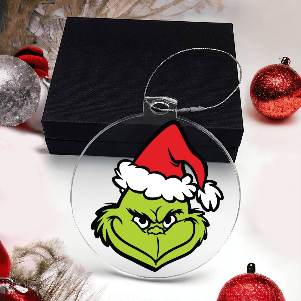 Grinch Face Acrylic Ornament