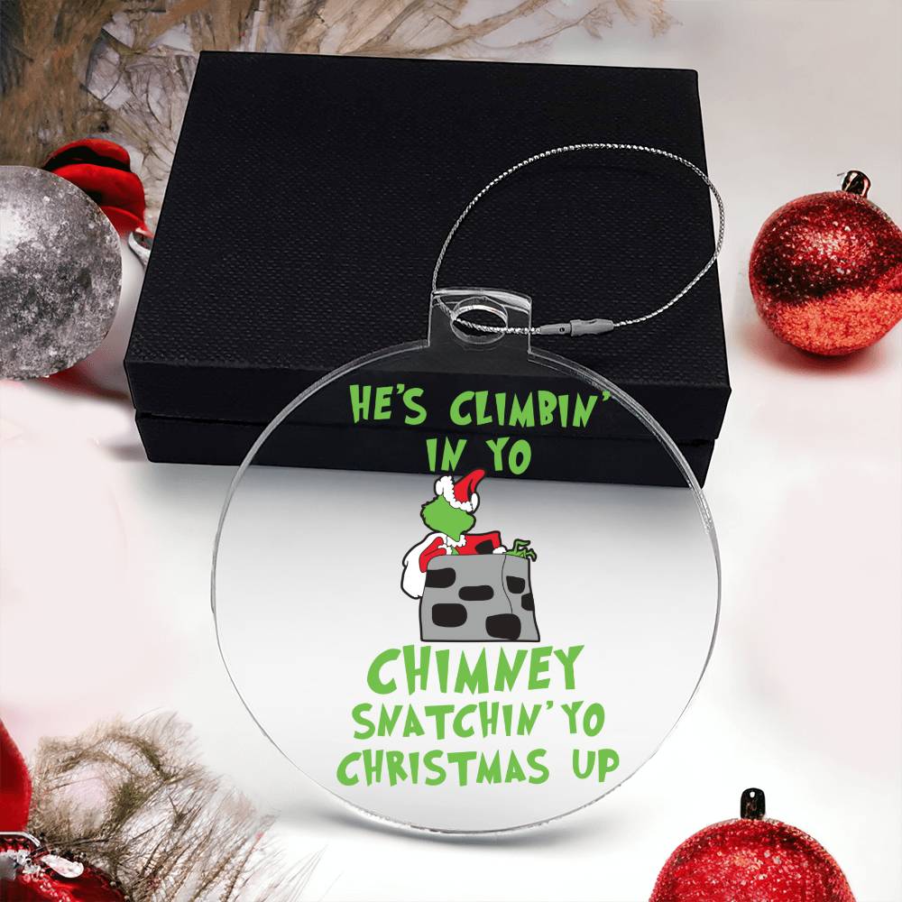 Climbing Grinch Acrylic Ornament