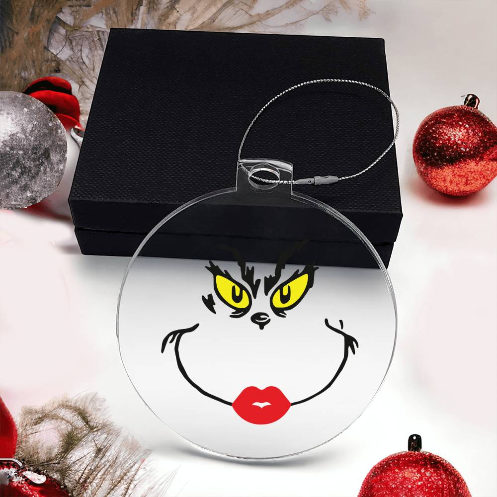 Grinch Face Acrylic Ornament