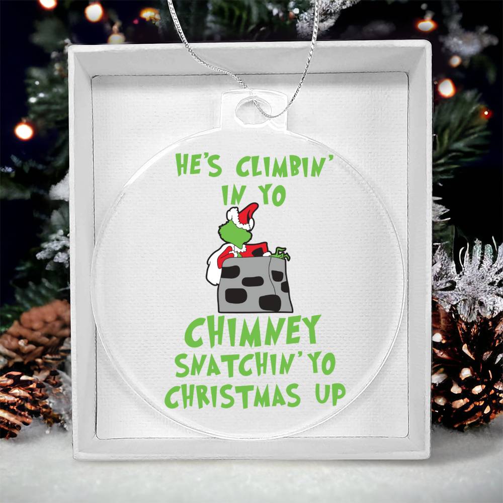 Climbing Grinch Acrylic Ornament