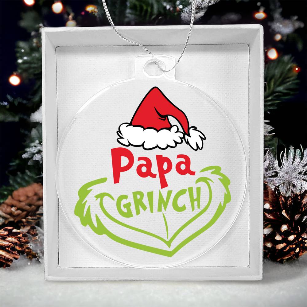 Papa Grinch Acrylic Ornament