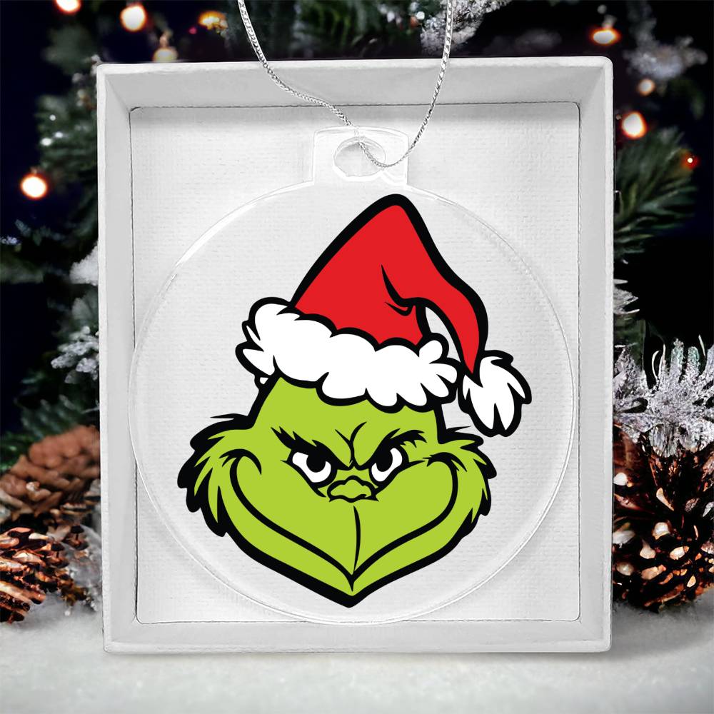 Grinch Face Acrylic Ornament