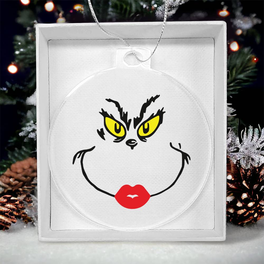 Grinch Face Acrylic Ornament