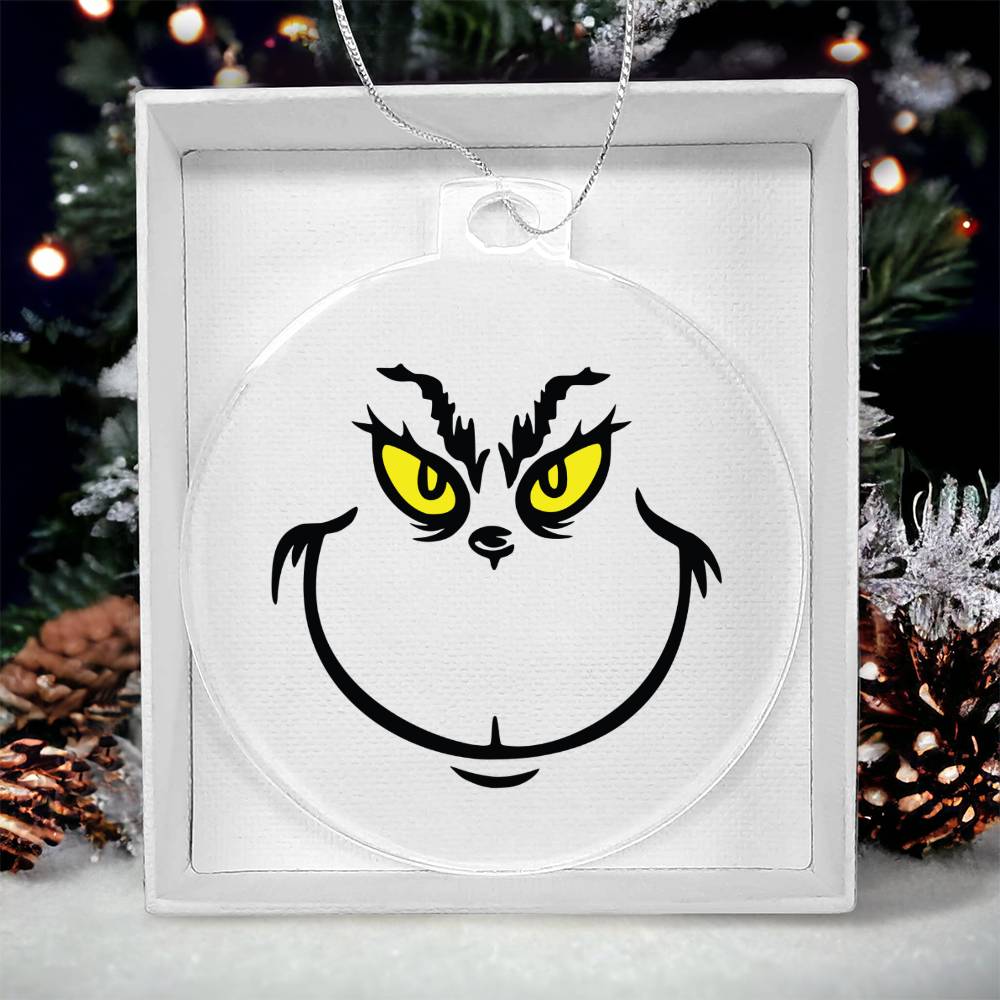 Grinch Face Acrylic Ornament