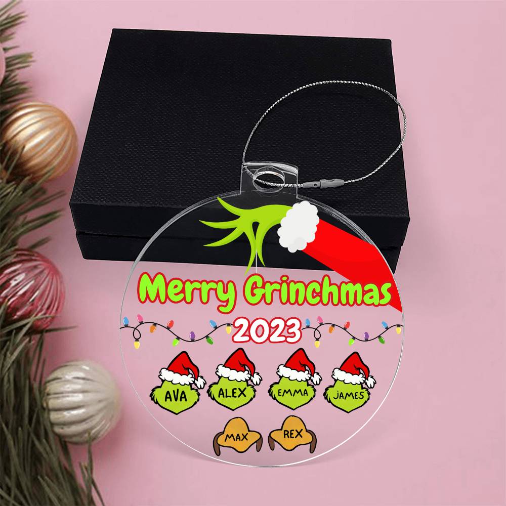 Personalized Family Grinchmas Ornament