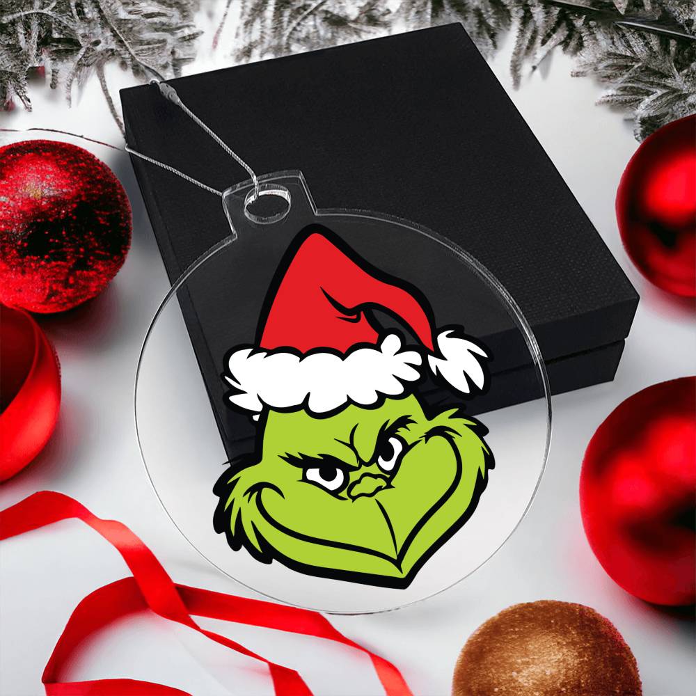 Grinch Face Acrylic Ornament